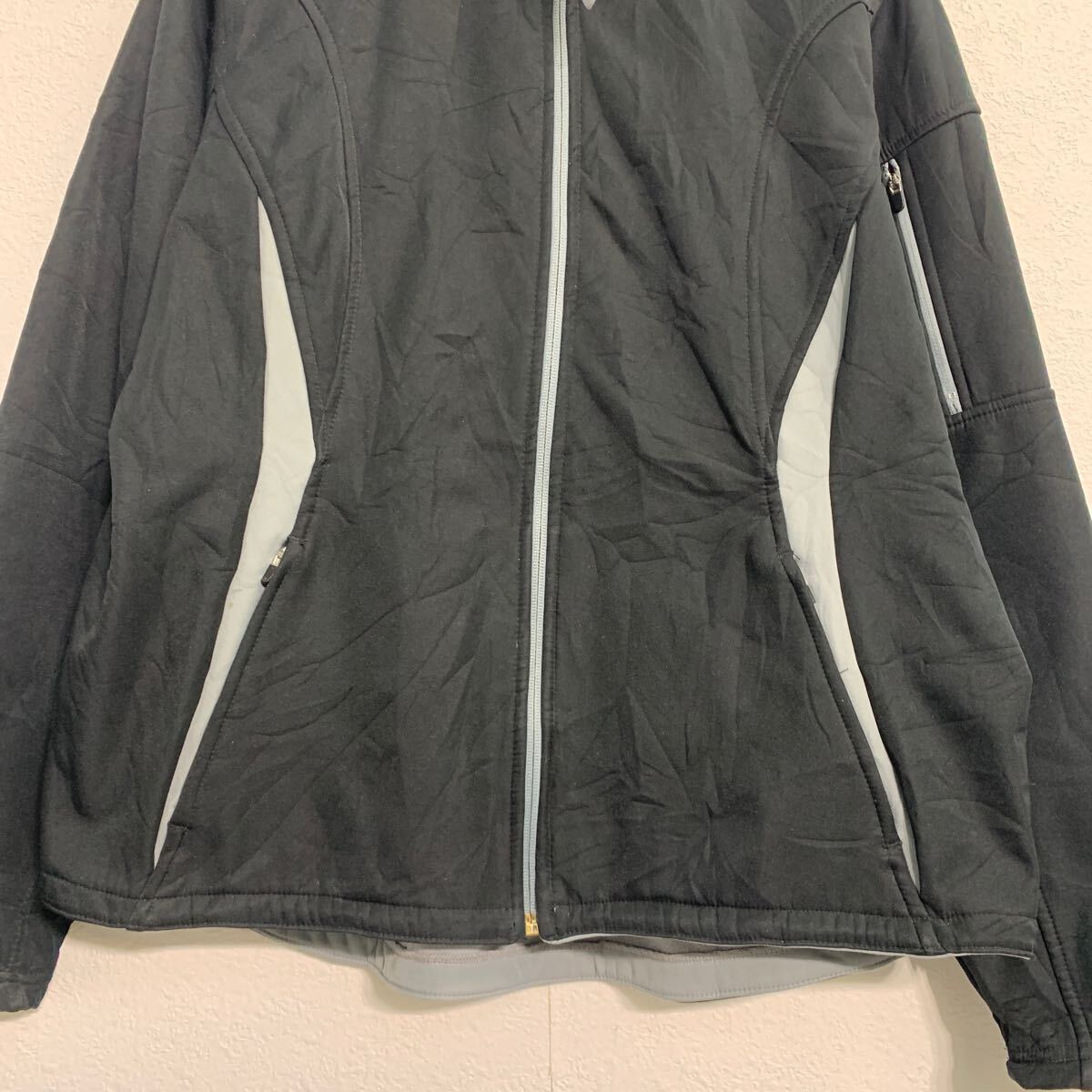 【中古】【古着】 Champion ジャージ L ブラック グレー チャンピオン ジップアップ モックネック スポーティー 古着卸 アメリカ仕入 a611-5835
