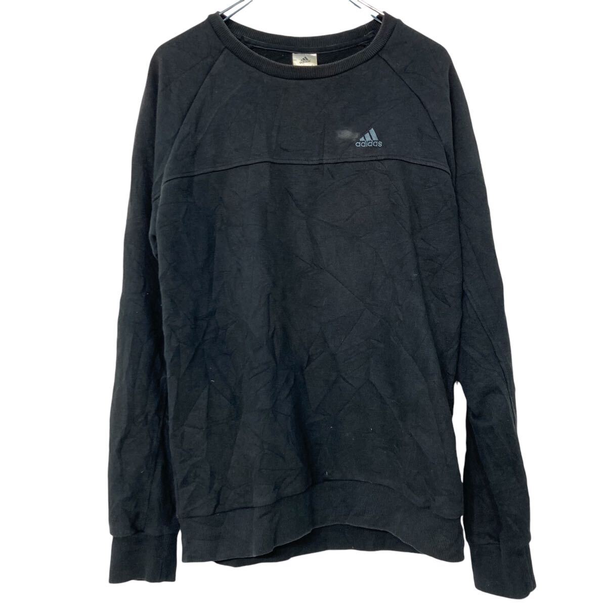 【中古】【古着】 adidas ロゴスウェット トレーナー S ブラック アディダス プルオーバー 薄手 スポーツ 古着卸 アメリカ仕入 a611-5920