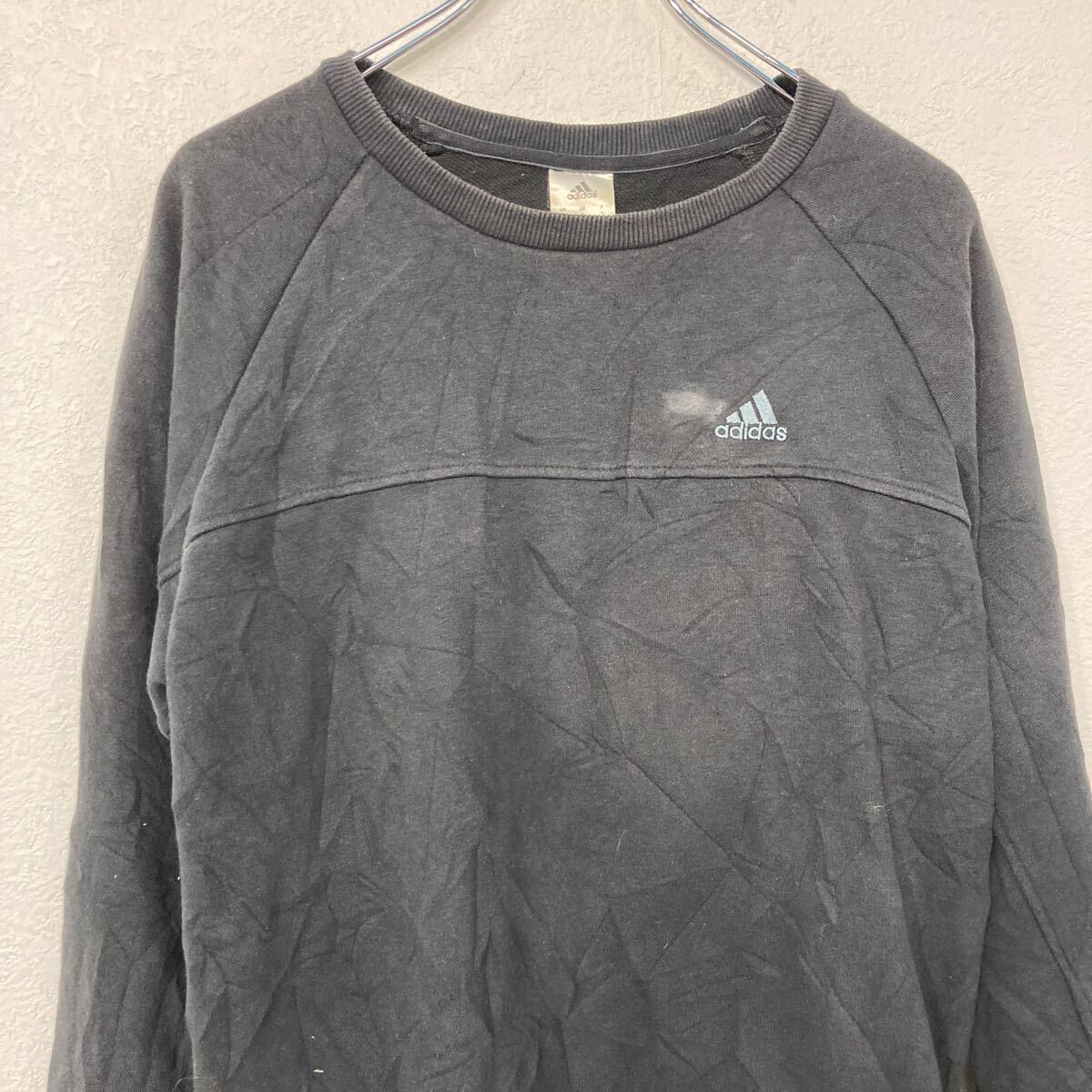 【中古】【古着】 adidas ロゴスウェット トレーナー S ブラック アディダス プルオーバー 薄手 スポーツ 古着卸 アメリカ仕入 a611-5920