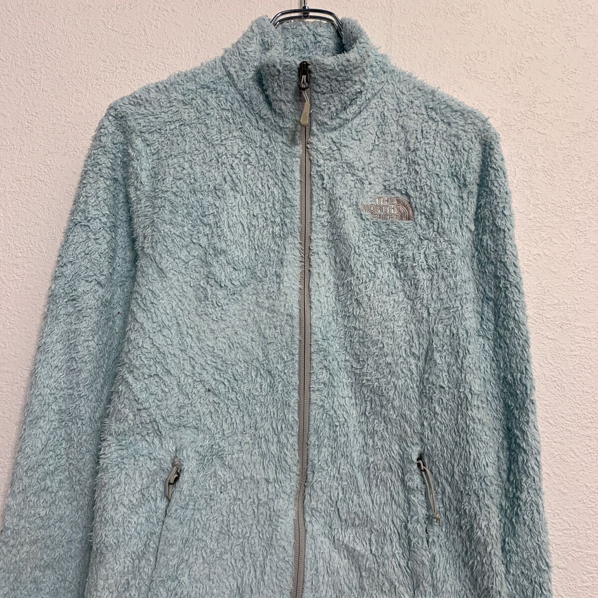 【中古】【古着】 THE NORTH FACE フリースジャケット レディース S ライトブルー ノースフェイス ジップアップ ワンポイント 古着卸 アメリカ仕入 a611-5922