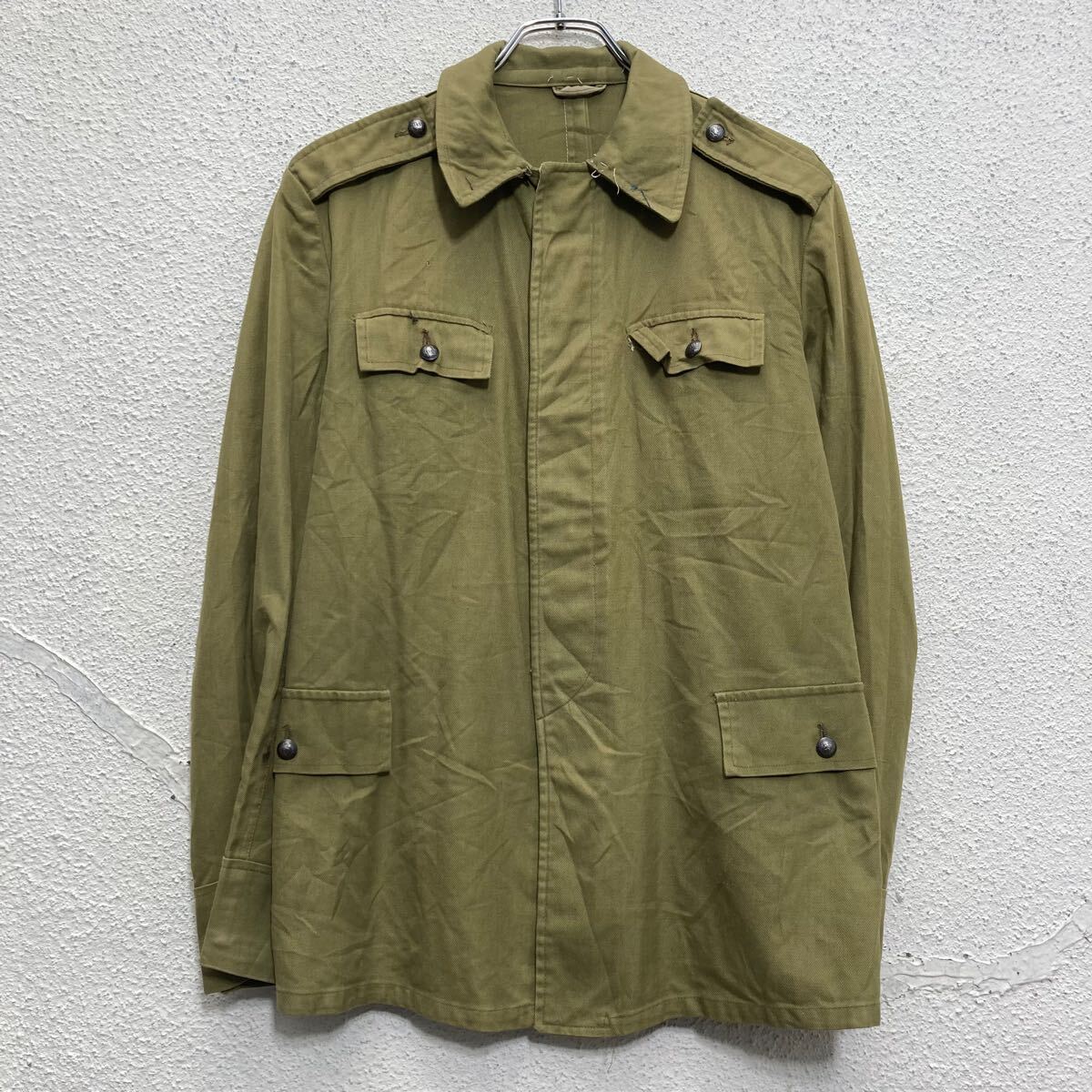 【中古】【古着】 ミリタリージャケット M~ オリーブ ルーマニア Rumania エポレット ボタン 古着卸 アメリカ仕入 a611-6031