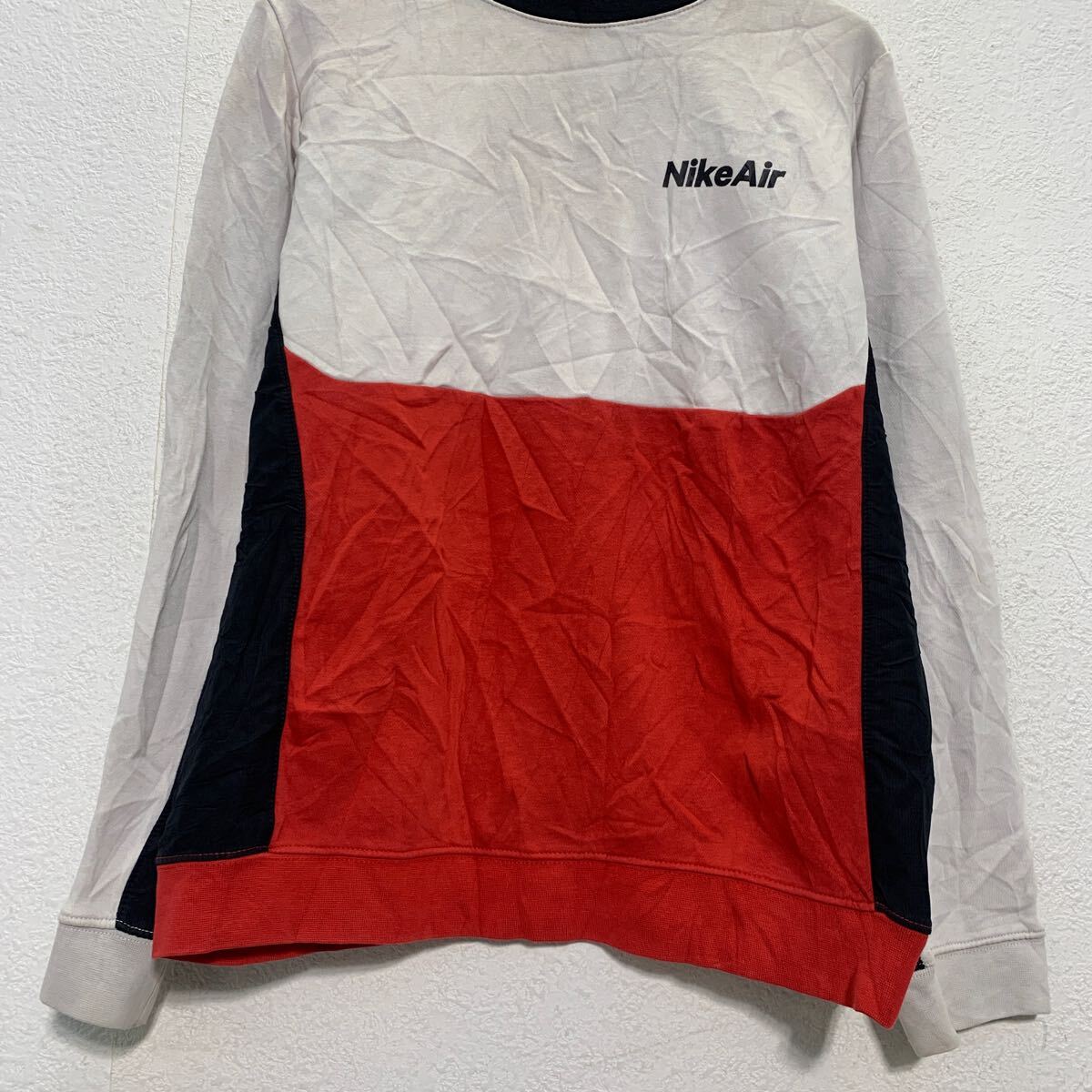 【中古】【古着】 NIKE ロゴスウェット トレーナー XL ホワイト レッド ブラック ナイキ プルオーバー ビッグサイズ 切替 古着卸 アメリカ仕入 a611-6074