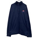 【中古】【古着】 ロゴジャージ XL ネイビー ハーフジップ ビッグサイズ ラグラン スポーティー 古着卸 アメリカ仕入 a611-6084