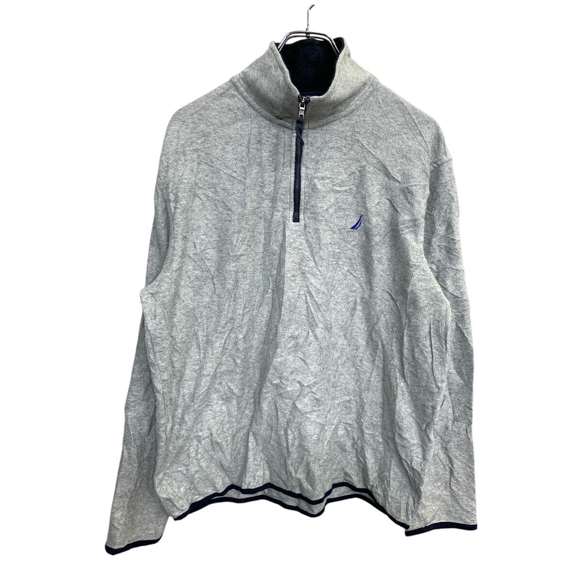 【中古】【古着】 NAUTICA フリース Mサイズ ノーティカ ハーフジップ グレー 古着卸 アメリカ仕入 t2411-3403