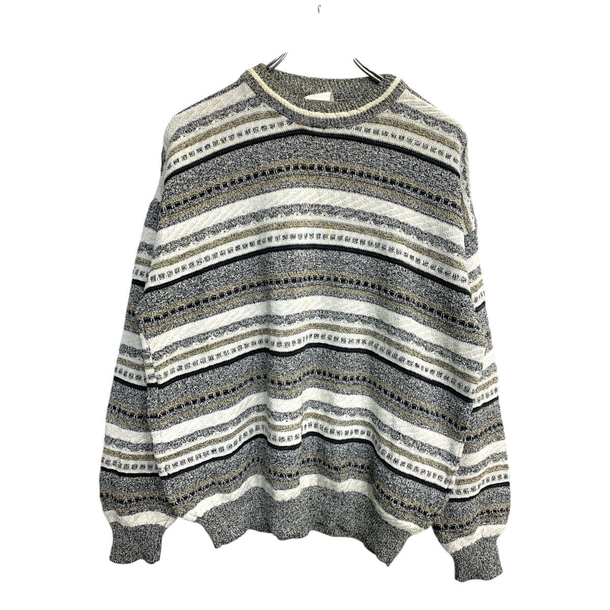 【中古】【古着】 ニット セーター Lサイズくらい ボーダー 古着卸 アメリカ仕入 t2411-3422