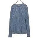 【中古】【古着】 L.L.Bean ケーブルニット セーター カーディガン レディース L ライトブルー エルエルビーン 古着卸 アメリカ仕入 a611-6314