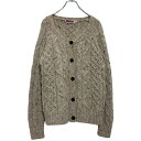 【中古】【古着】 HIGHLAND HOME INDUSTRIES ウールニット セーター カーディガン レディース M ベージュ ケーブル編み 古着卸 アメリカ仕入 a611-6318