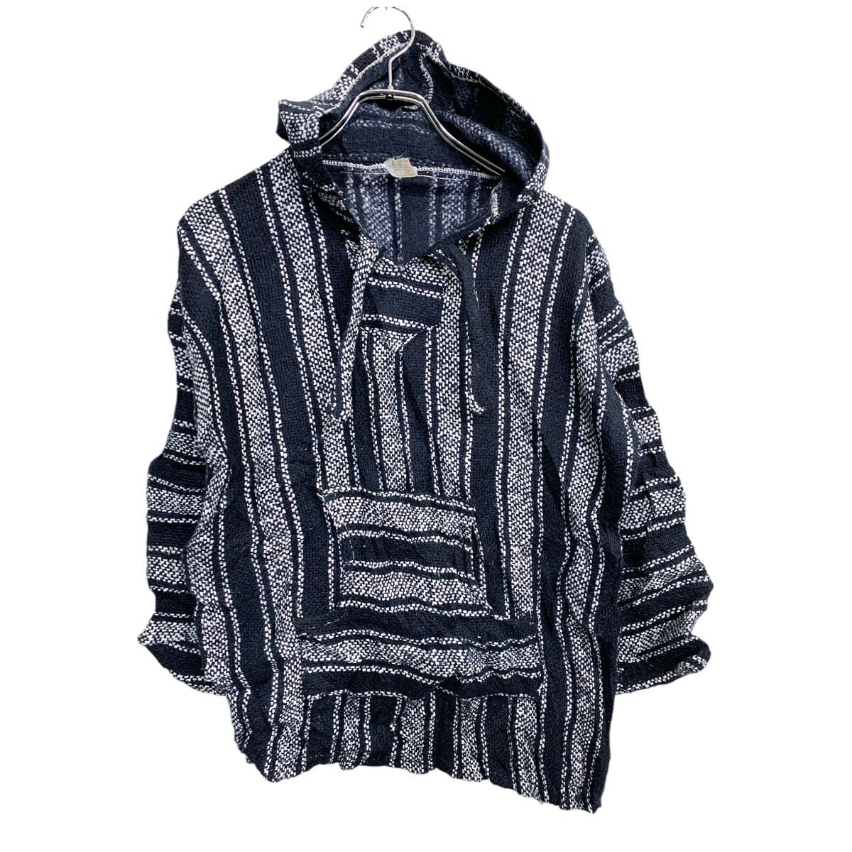 【中古】【古着】 Artesanias Vega メキシカンパーカー L〜XLサイズ ジュニアサイズ ネイビー 古着卸 アメリカ仕入 t2411-3528