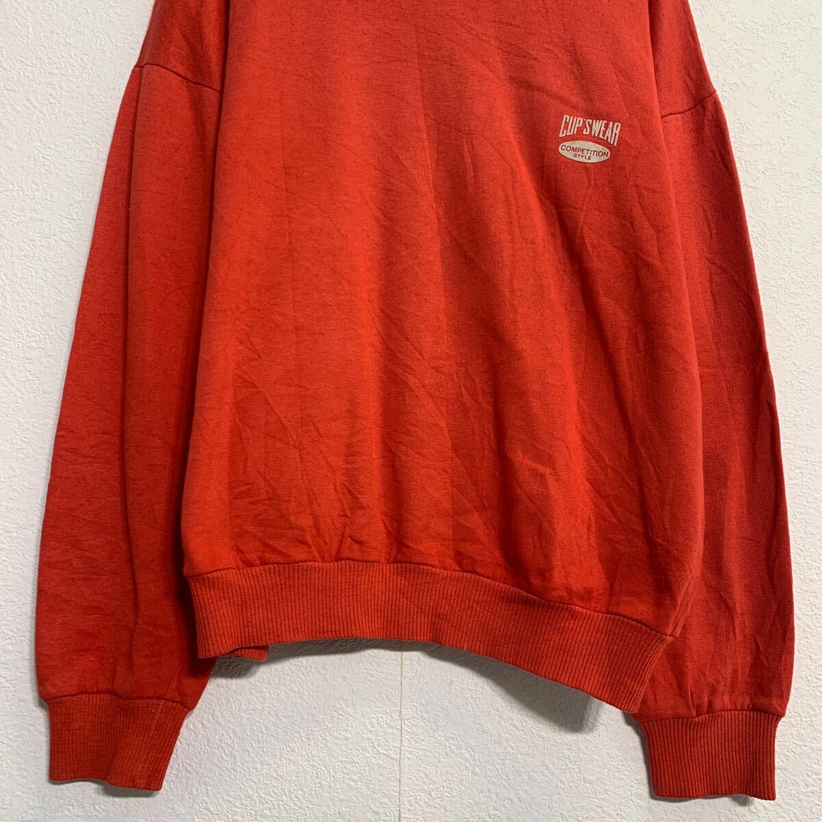 【中古】【古着】 ロゴスウェット トレーナー L 程 オレンジ ホワイト プルオーバー シンプル 古着卸 アメリカ仕入 a611-6353