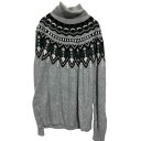 【中古】【古着】 JOE FRESH タートルネック ラメニット セーター レディース L グレー ブラック フェアアイル風 古着卸 アメリカ仕入 a611-6370