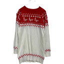 【中古】【古着】 コットン混紡 クリスマス柄 ニット セーター レディース M ホワイト レッド 古着卸 アメリカ仕入 a611-6372