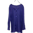 【中古】【古着】 GEMMA-ALDERS.COM 透かし編み ニット セーター カーディガン レディース L~ パープル 古着卸 アメリカ仕入 a611-6379