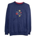 【中古】【古着】 M&C Sportswear プリントスウェット トレーナー M ネイビー ダブルネック 刺繍 プルオーバー 古着卸 アメリカ仕入 a611-6389
