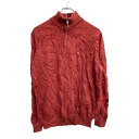 【中古】【古着】 TOMMY HILFIGER ニット セーター Mサイズ トミーヒルフィガー ハーフジップ ワインレッド 古着卸 アメリカ仕入 t2411-3552(4)