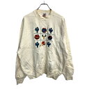 【中古】【古着】 FRUIT OF THE LOOM スウェット トレーナー Lサイズ フルーツオブザルーム クリームイエロー USA製 古着卸 アメリカ仕入 t2411-3598
