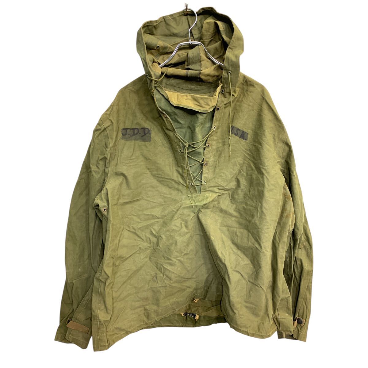 【中古】【古着】 ミリタリージャケット Lサイズくらい プルオーバー オリーブグリーン 古着卸 アメリカ仕入 t2411-3605