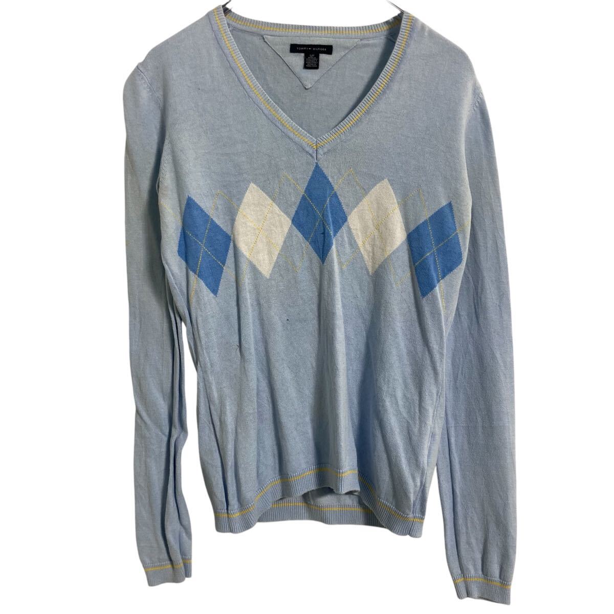 ����šۡڸ���� TOMMY HILFIGER ���åȥ� �˥å� �������� ��ǥ����� S �֥롼�� �ȥߡ��ҥ�ե����� ���������� V�ͥå� ���岷 ����ꥫ...