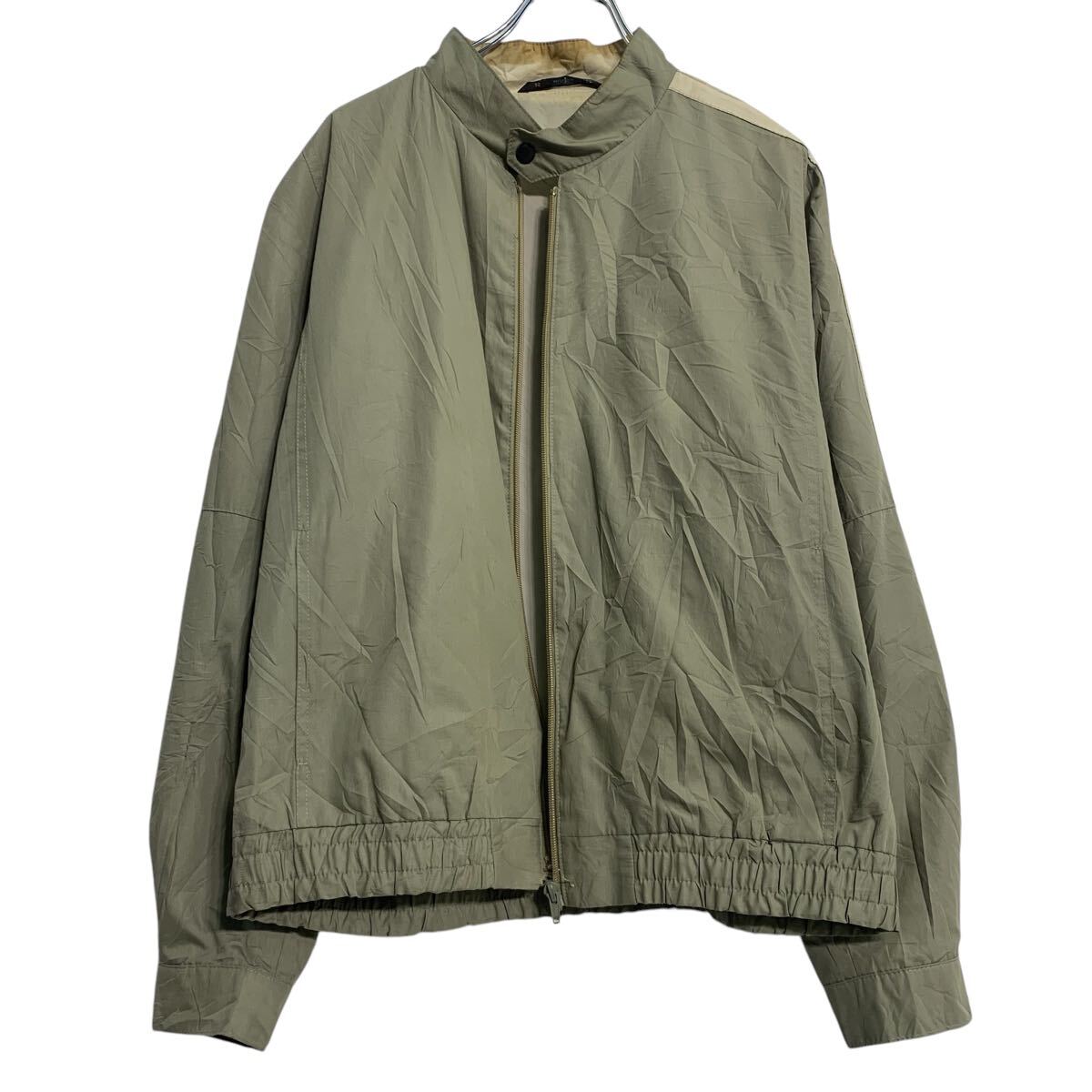 【中古】【古着】 ジャケット L 程 ベージュ系 ジップアップ スウィングトップ ライン 切替 アウター 薄手 古着卸 アメリカ仕入 a611-6589