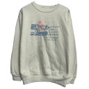 【中古】【古着】 ロゴスウェット トレーナー レディース L 程 オフホワイト ライトブルー プルオーバー 裏起毛 薄手 古着卸 アメリカ仕入 a611-6600
