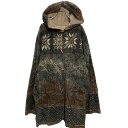 【中古】【古着】 ST JOHN'S BAY ボア ハーフコート レディース M ブラウン ノルディック柄 セントジョーンズベイ 古着卸 アメリカ仕入 a611-6634