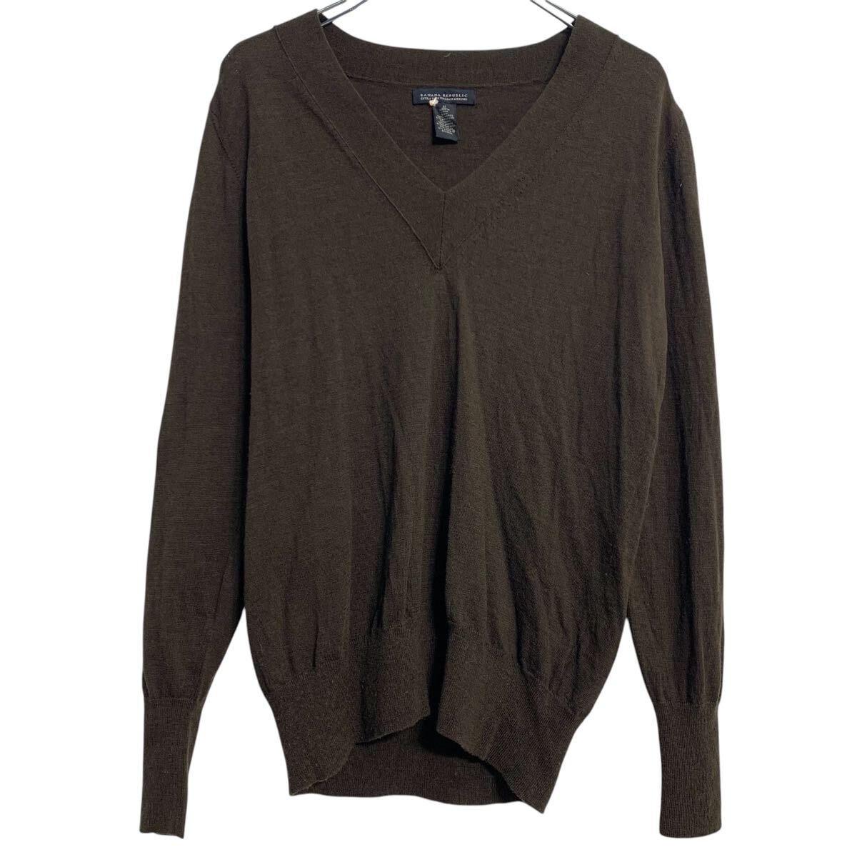 ����šۡڸ���� BANANA REPUBLIC �˥å� �������� ��ǥ����� M �֥饦�� �Хʥʥ�ѥ֥�å� V�ͥå� ����ץ� ���岷 ����ꥫ���� a6...