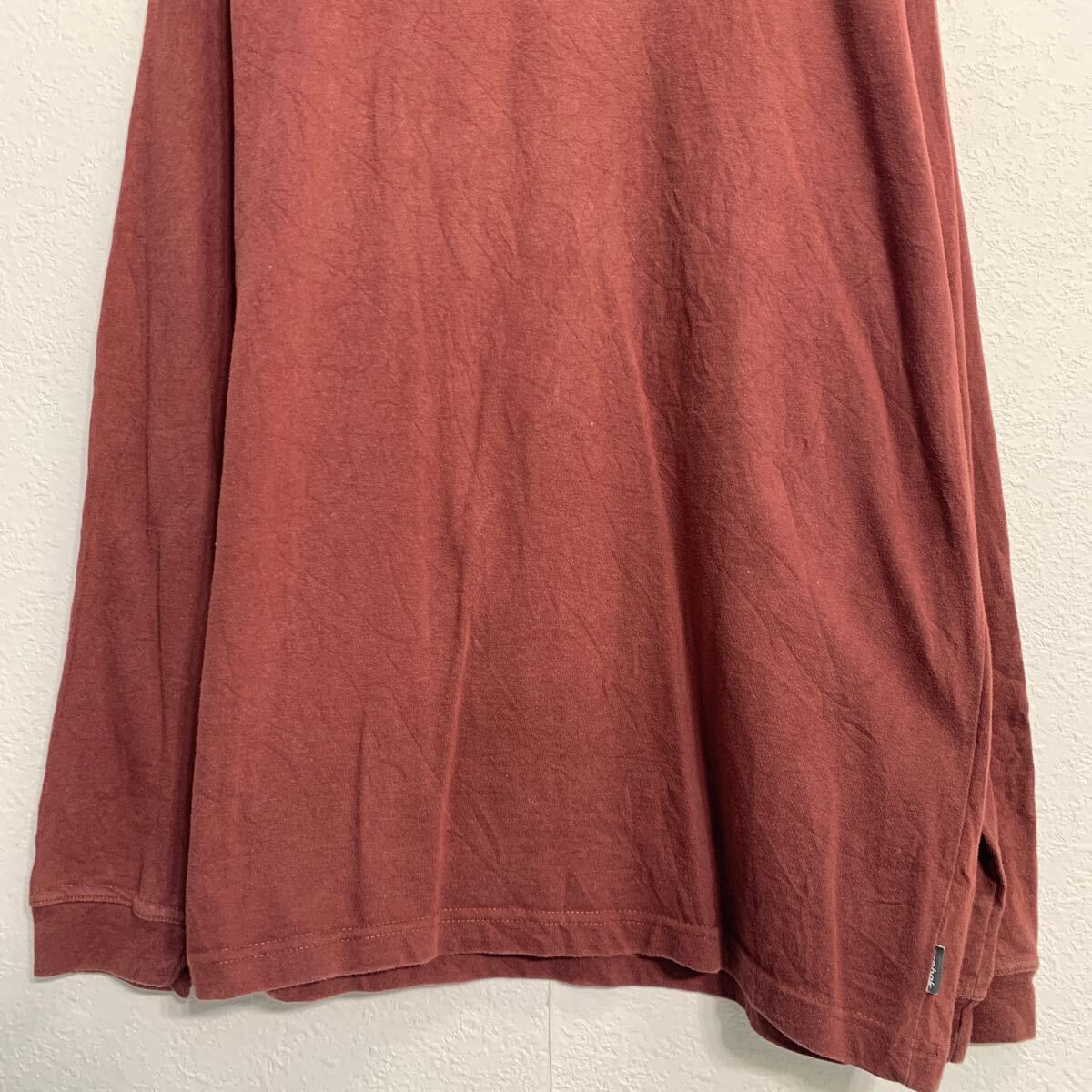 【中古】【古着】 Reebok ロンT ロングTシャツ L テラコッタ リーボック プルオーバー モックネック ロゴ スポーティー 古着卸 アメリカ仕入 a611-6808