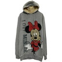 【中古】【古着】 BERSHKA プリントスウェット パーカー L グレー プルオーバー 裏起毛 古着卸 アメリカ仕入 a611-6811