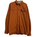 【中古】【古着】 Wrangler 長袖 無地シャツ XL オレンジ ラングラー ボタン ビッグサイズ 胸ポケット コットンシャツ 古着卸 アメリカ仕入 a61...