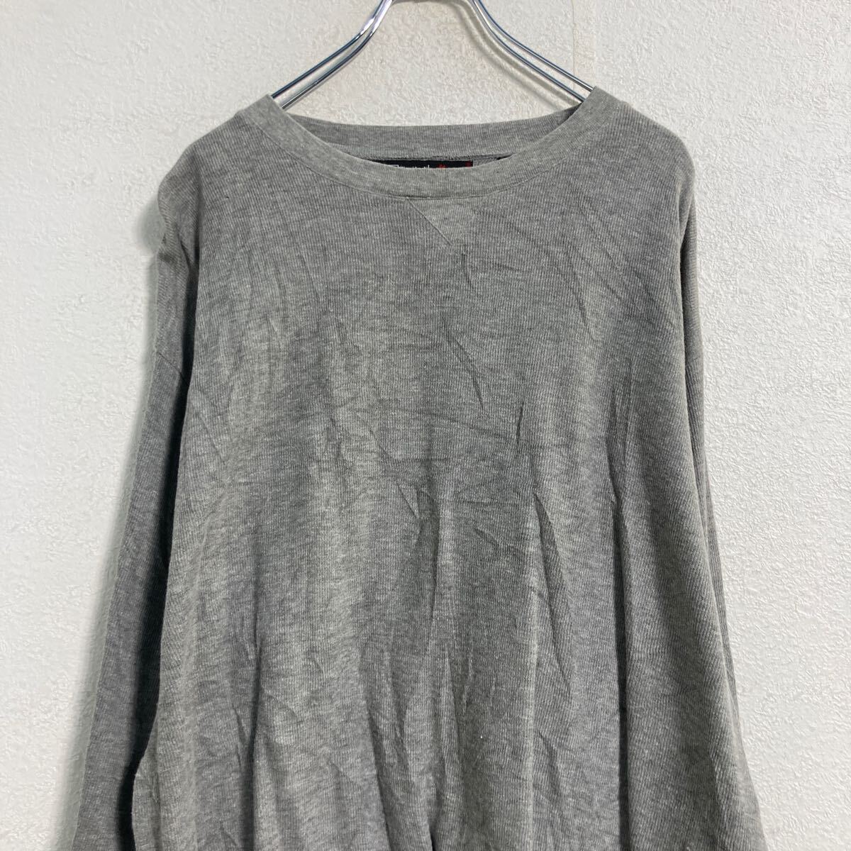 【中古】【古着】 長袖 無地Tシャツ L グレー ロンT ロングTシャツ シンプル 古着卸 アメリカ仕入 a611-6870