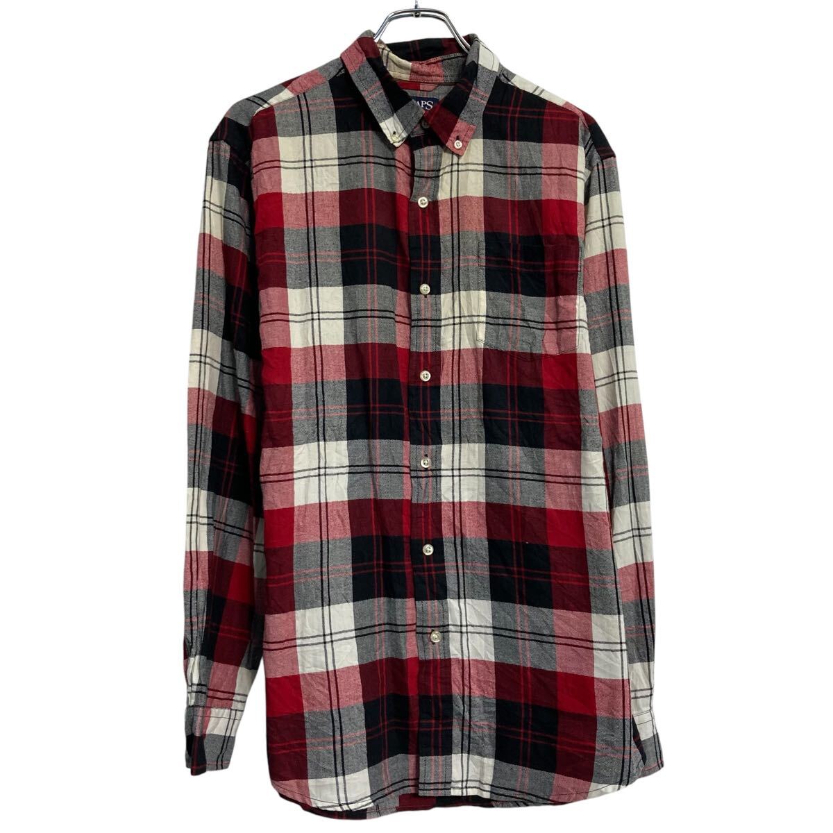 【中古】【古着】 CHAPS 長袖 チェックシャツ L レッド チャップス ボタンダウン ポケット 古着卸 アメリカ仕入 a611-6981