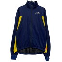 【中古】【古着】 ロゴジャージ XL 程 ネイビー イエロー ジップアップ ワンポイント スポーティー 古着卸 アメリカ仕入 a611-7028