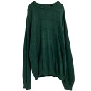 【中古】【古着】 IZOD コットン ニット セーター L グリーン アイゾッド 格子柄 シンプル 古着卸 アメリカ仕入 a611-7122