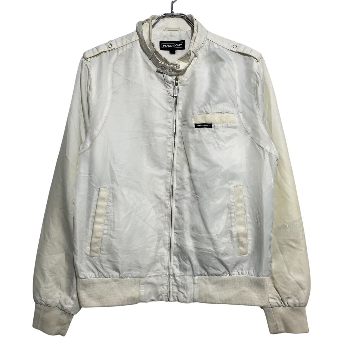 【中古】【古着】 MEMBERS ONLY ジャケット メンバーズオンリー L ホワイト スイングトップ フルジップ 古着卸 アメリカ仕入 a611-7132