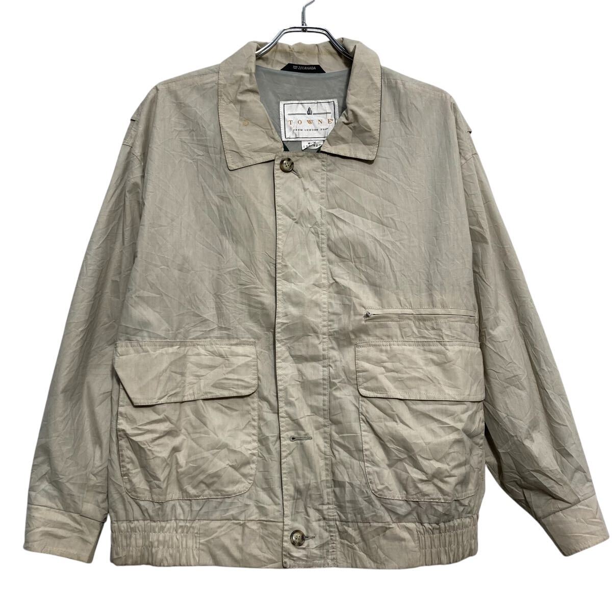 【中古】【古着】 TOWNE ナイロンジャケット M ベージュ ロンドンフォグ ブルゾン フルジップ 古着卸 アメリカ仕入 a611-7163