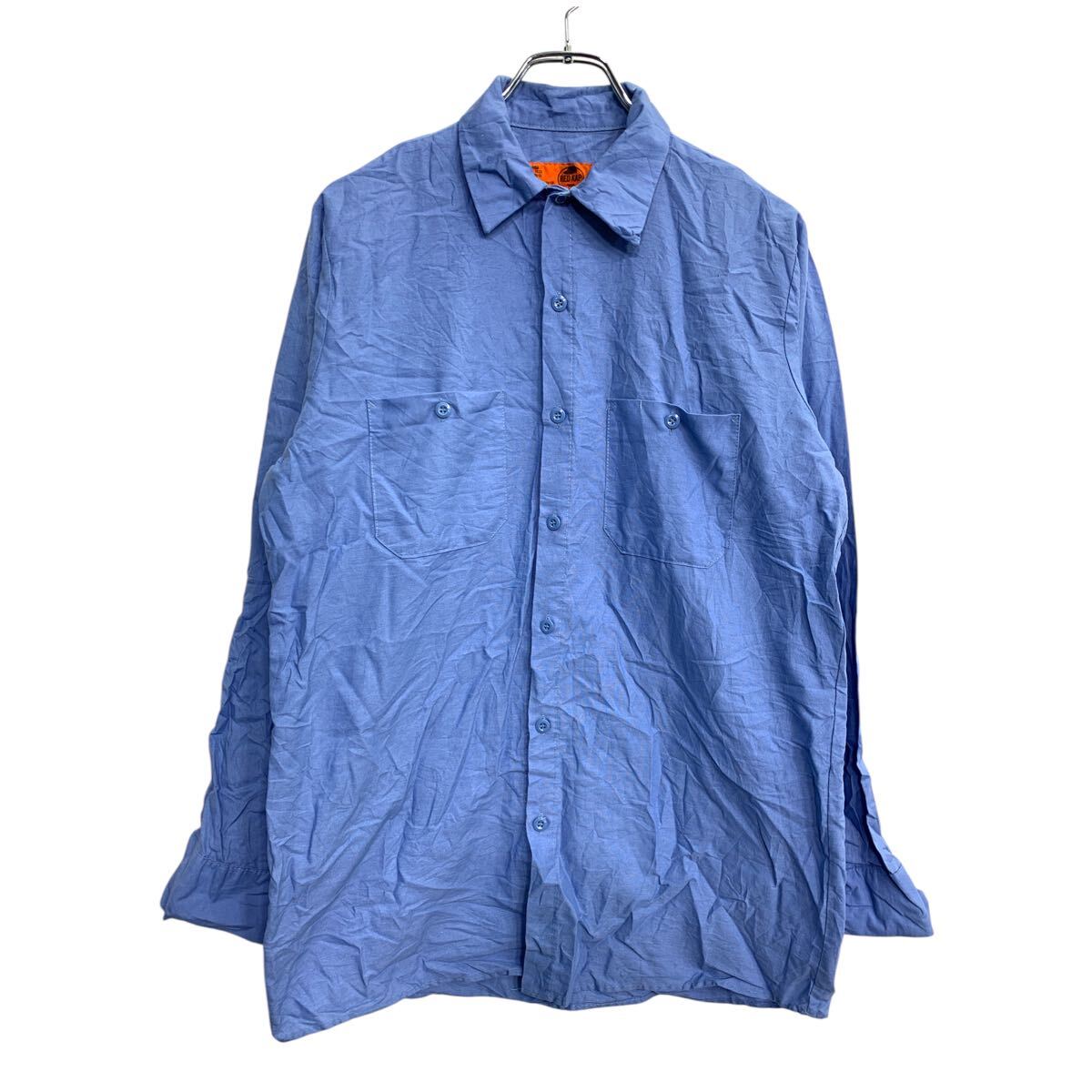 【中古】【古着】 RED KAP ワークシャツ Mサイズ レッドキャップ ブルー 古着卸 アメリカ仕入 t2411-3700
