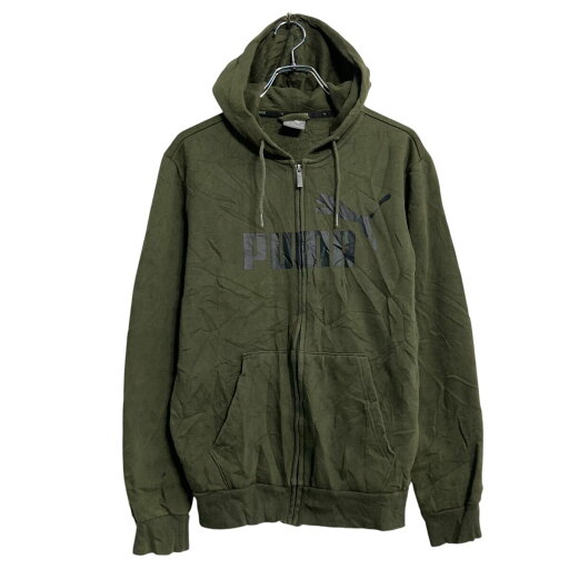 【中古】【古着】 PUMA ロゴスウェット パーカー S モスグリーン プルオーバー 裏起毛 プリント 古着卸 アメリカ仕入 a611-7362 【中古】【古着】 PUMA ロゴスウェット パーカー S モスグリーン プルオーバー 裏起毛 プリント 古着卸 アメリカ仕入 a611-7362