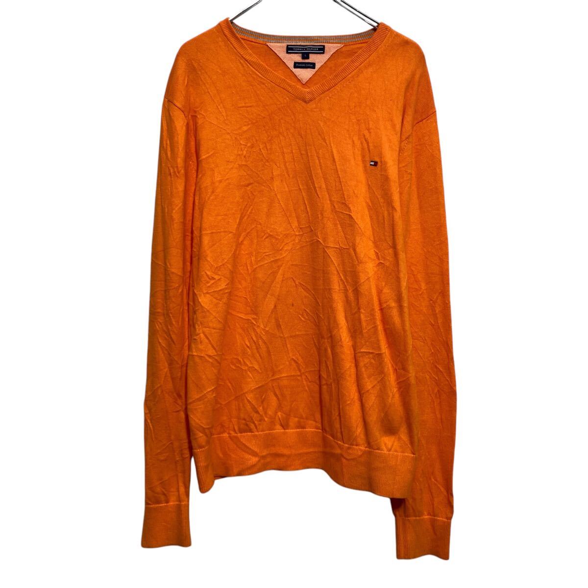 Other - 【中古】【古着】 TOMMY HILFIGER ニット セーター トミーフィルフィガー L オレンジ Vネック 古着卸 アメリカ仕入 a611-7456