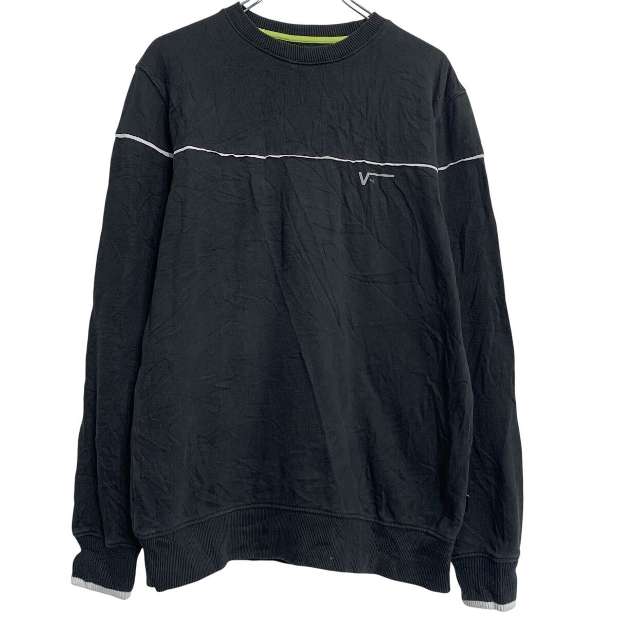【中古】【古着】 VANS ロゴスウェット トレーナー S ブラック ヴァンズ プルオーバー ライン 古着卸 アメリカ仕入 a611-7591