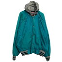 【中古】【古着】 ジャケット 3XL グリーン ジップアップ ビッグサイズ ラグラン フード付き スウェット 切替 アウター 古着卸 アメリカ仕入 a611-7684(4)