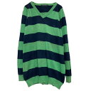 【中古】【古着】 TOMMY HILFIGER コットン ニット セーター XL グリーン ネイビー トミーヒルフィガー ビッグサイズ 古着卸 アメリカ仕入 a611-7744