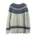 【中古】【古着】 JOE FRESH アクリル混 ニット セーター レディース M ホワイト グレー ライトブルー ラメ糸 古着卸 アメリカ仕入 a611-7775