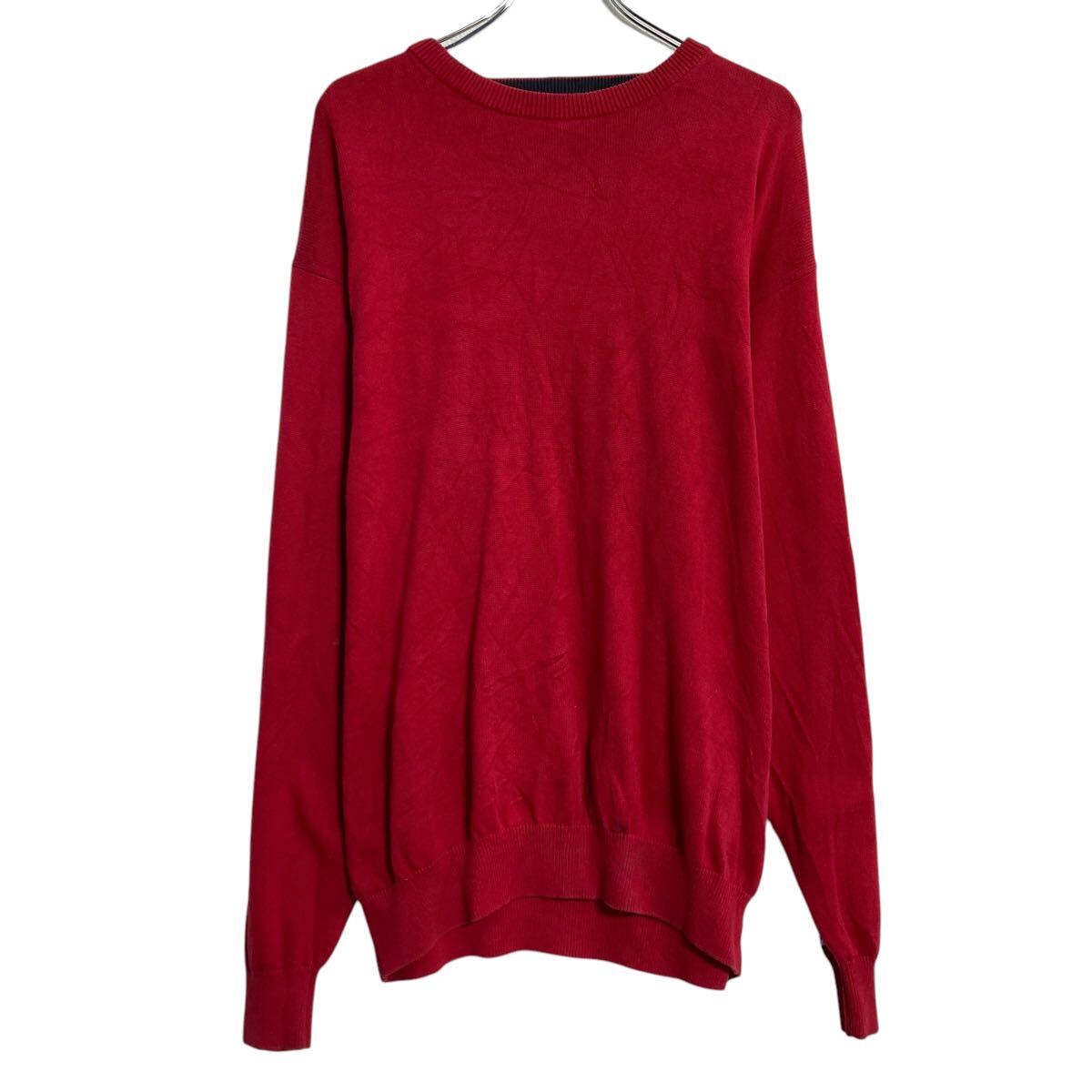 Rakuten - 【中古】【古着】 Tommy Hilfiger コットンニット セーター トミーフィルフィガー L レッド クルーネック 古着卸 アメリカ仕入 a611-7822