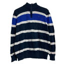 【中古】【古着】 Tommy Hilfiger コットンニット セーター トミーフィルフィガー キッズ L ブルー ハーフネック 古着卸 アメリカ仕入 a611-7830(4)