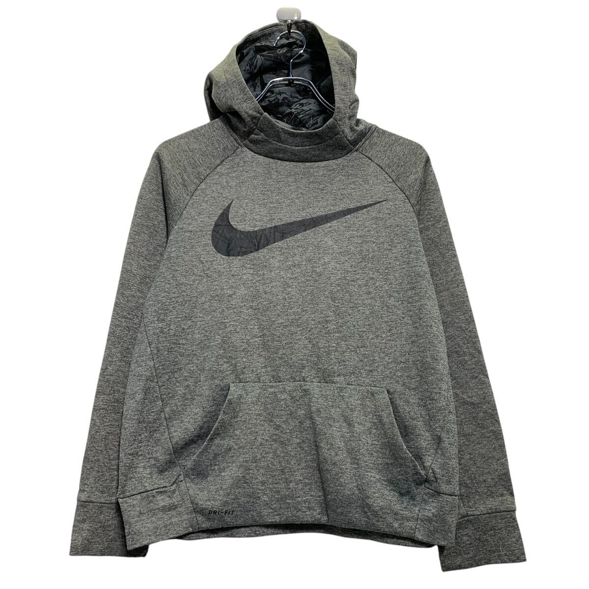 【中古】【古着】 NIKE ロゴスウェット パーカー XL グレー ナイキ プルオーバー ラグラン ポケット スポーティー 古着卸 アメリカ仕入 a611-7999