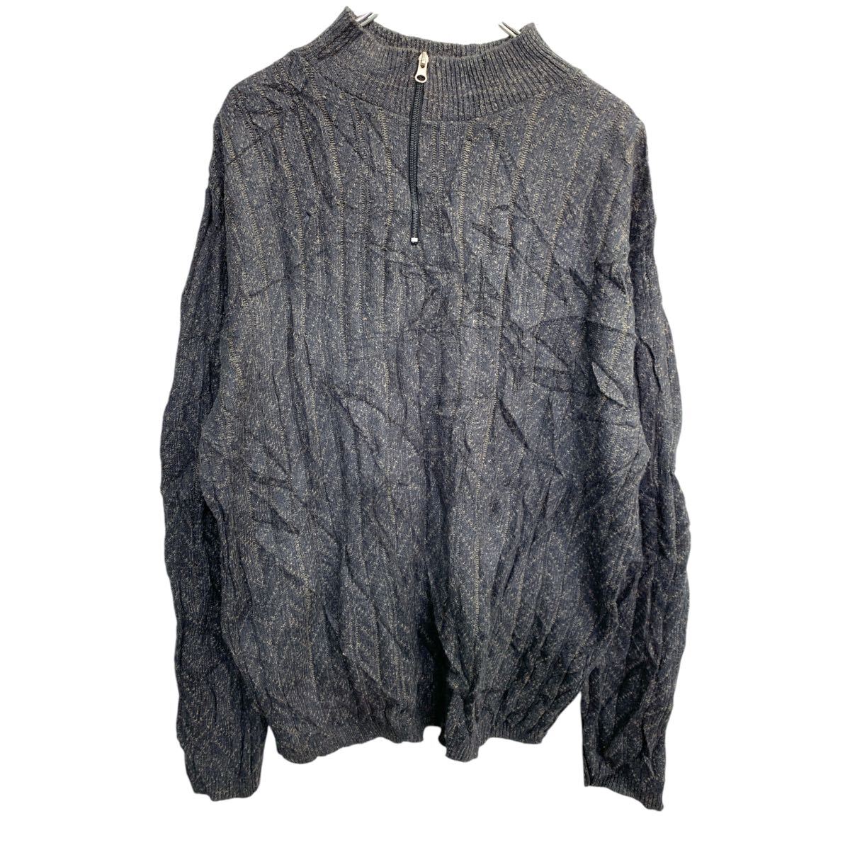 【中古】【古着】 PECONIC BAY TRADERS セーター Lサイズ ペコニックベイトレーダーズ ハーフジップ グレー系 古着卸 アメリカ仕入 t2411-3895