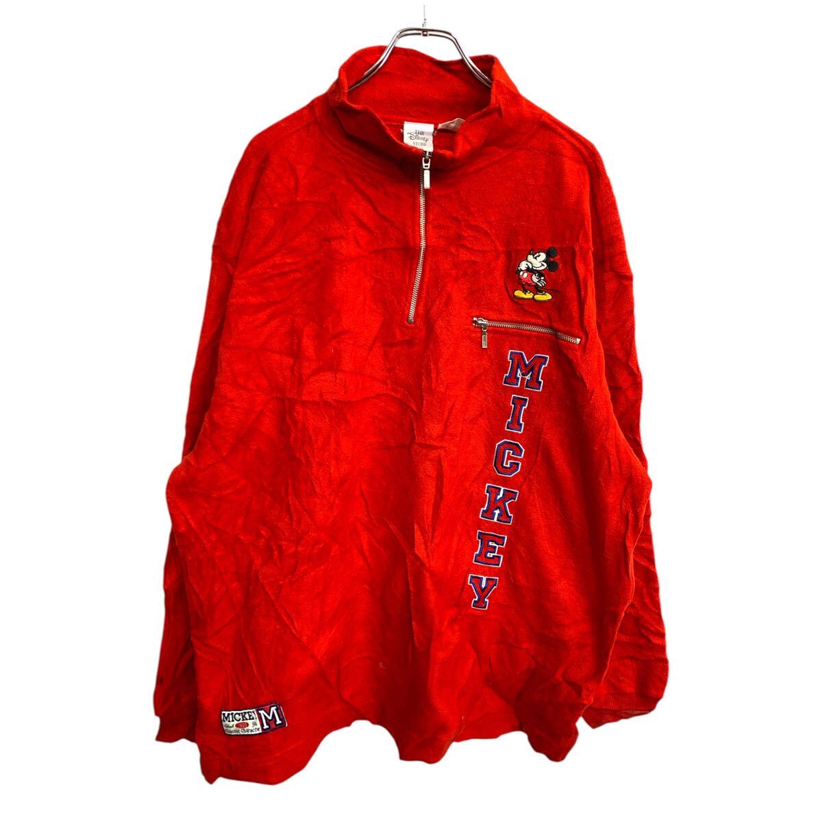 【中古】【古着】 Disney STORE キャラクター フリース プルオーバー XLサイズ ディズニーストア ハーフジップ レッド 古着卸 アメリカ仕入 t2411-3898