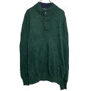 【中古】【古着】 IZOD コットンニット セーター L グリーン アイゾッド ハーフボタン 古着卸 アメリカ仕入 a611-8057