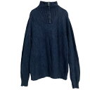 【中古】【古着】 Eddie Bauer コットン ニット セーター M ネイビー エディーバウアー ハーフジップ 古着卸 アメリカ仕入 a611-8104