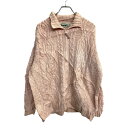 【中古】【古着】 Aran Crafts ニット セーター Lサイズ アランクラフト レディース ジップアップ ピンク ウール 古着卸 アメリカ仕入 t2411...