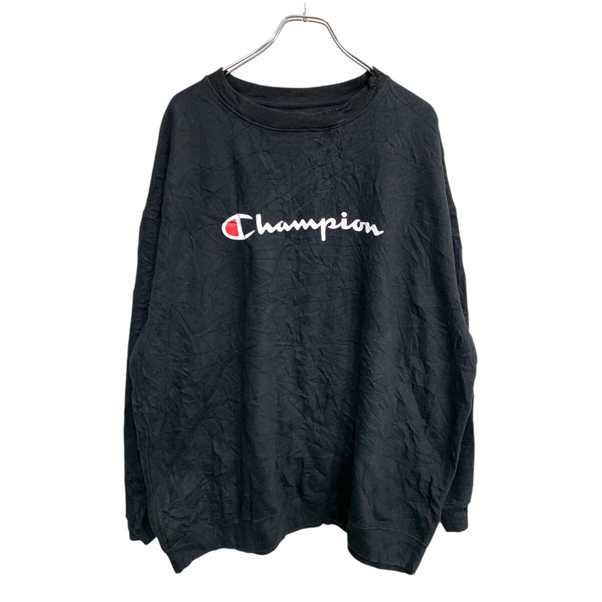 Collaboration - 【中古】【古着】 Champion ロゴスウェット トレーナー 3XLサイズ チャンピオン ビッグサイズ ブラック 古着卸 アメリカ仕入 t2411-4014